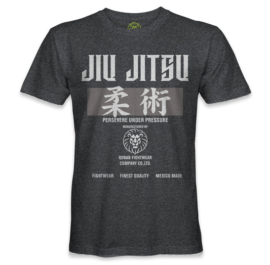 Playera Jiu Jitsu Qonan Fightwear Gris mma algodón peinado mod.06 - QONAN FIGHTWEAR MEXICO